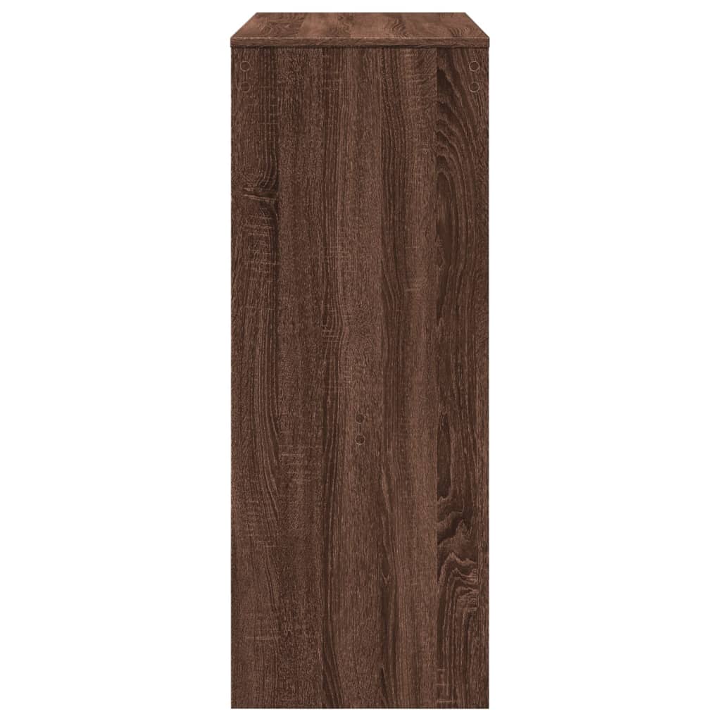 barbord m. stativer 90x40x103,5 cm konstrueret træ brun egetræ