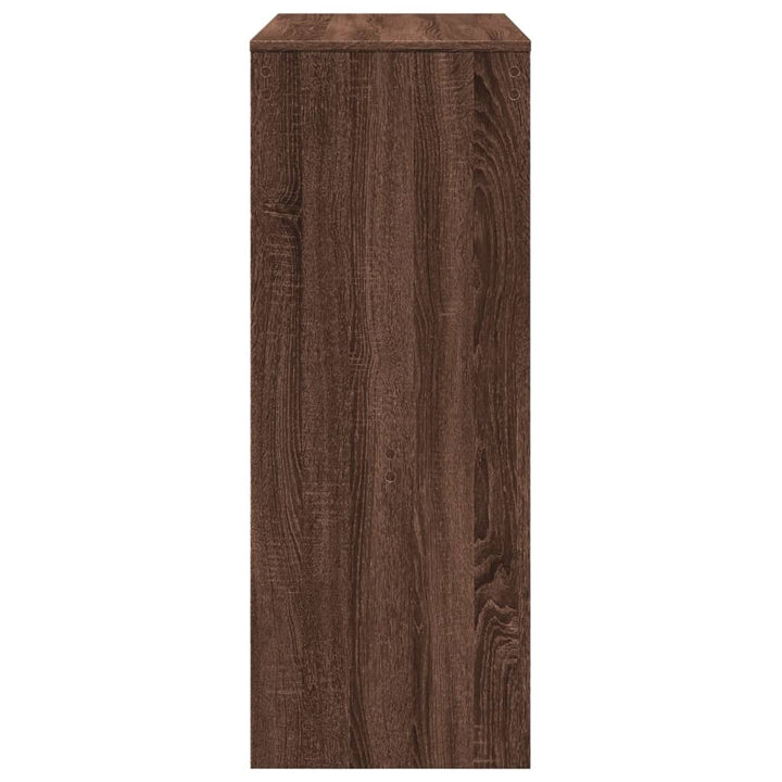 barbord m. stativer 90x40x103,5 cm konstrueret træ brun egetræ