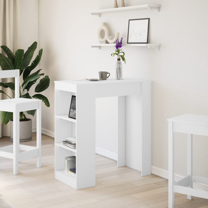 barbord med stativer 95x47x103,5 cm konstrueret træ hvid