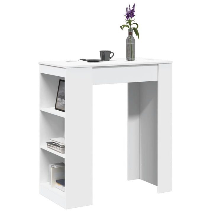 barbord med stativer 95x47x103,5 cm konstrueret træ hvid