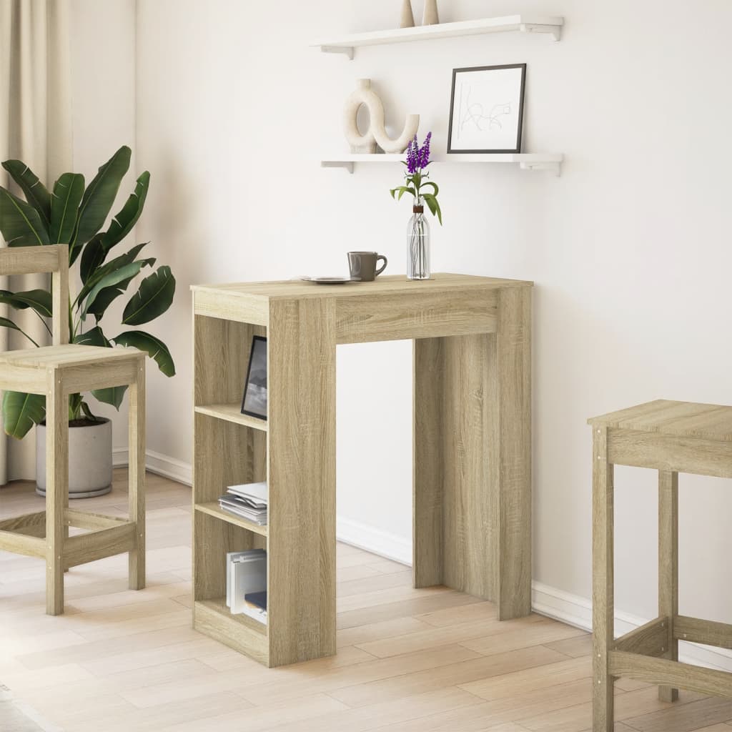 barbord med stativer 95x47x103,5 cm konstrueret træ sonoma-eg