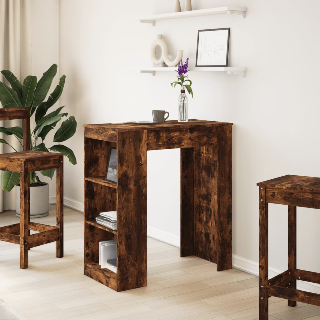 barbord med stativer 95x47x103,5 cm konstrueret træ røget eg