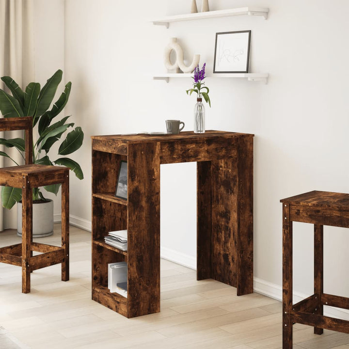 barbord med stativer 95x47x103,5 cm konstrueret træ røget eg