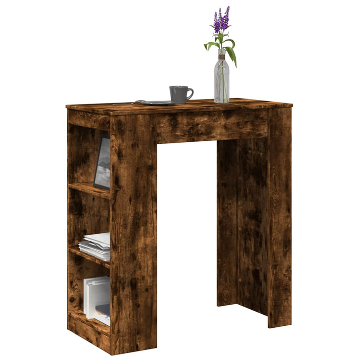 barbord med stativer 95x47x103,5 cm konstrueret træ røget eg