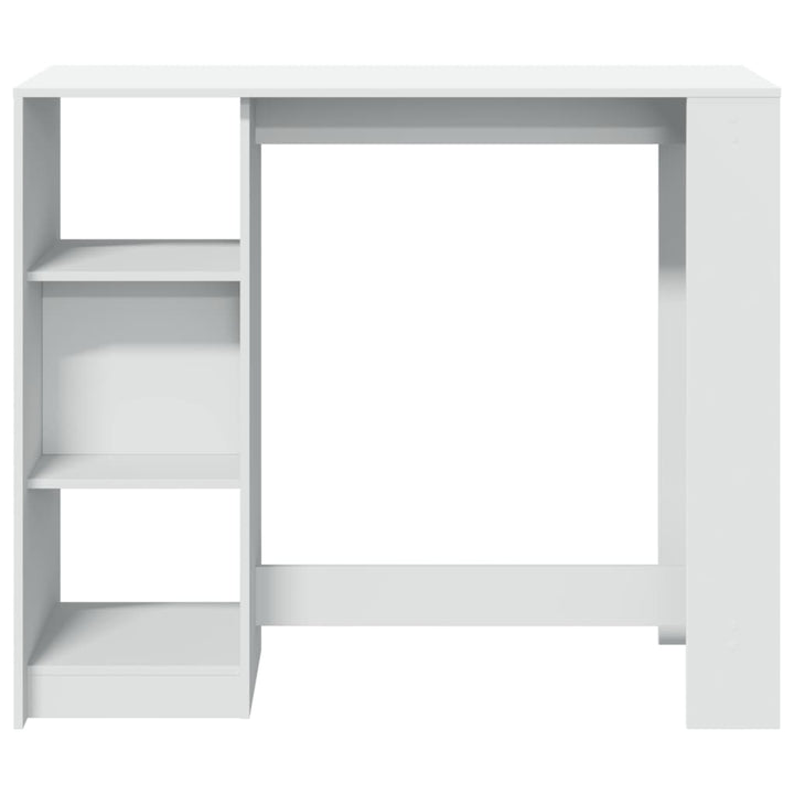 barbord med hylde 124x46x103,5 cm konstrueret træ hvid