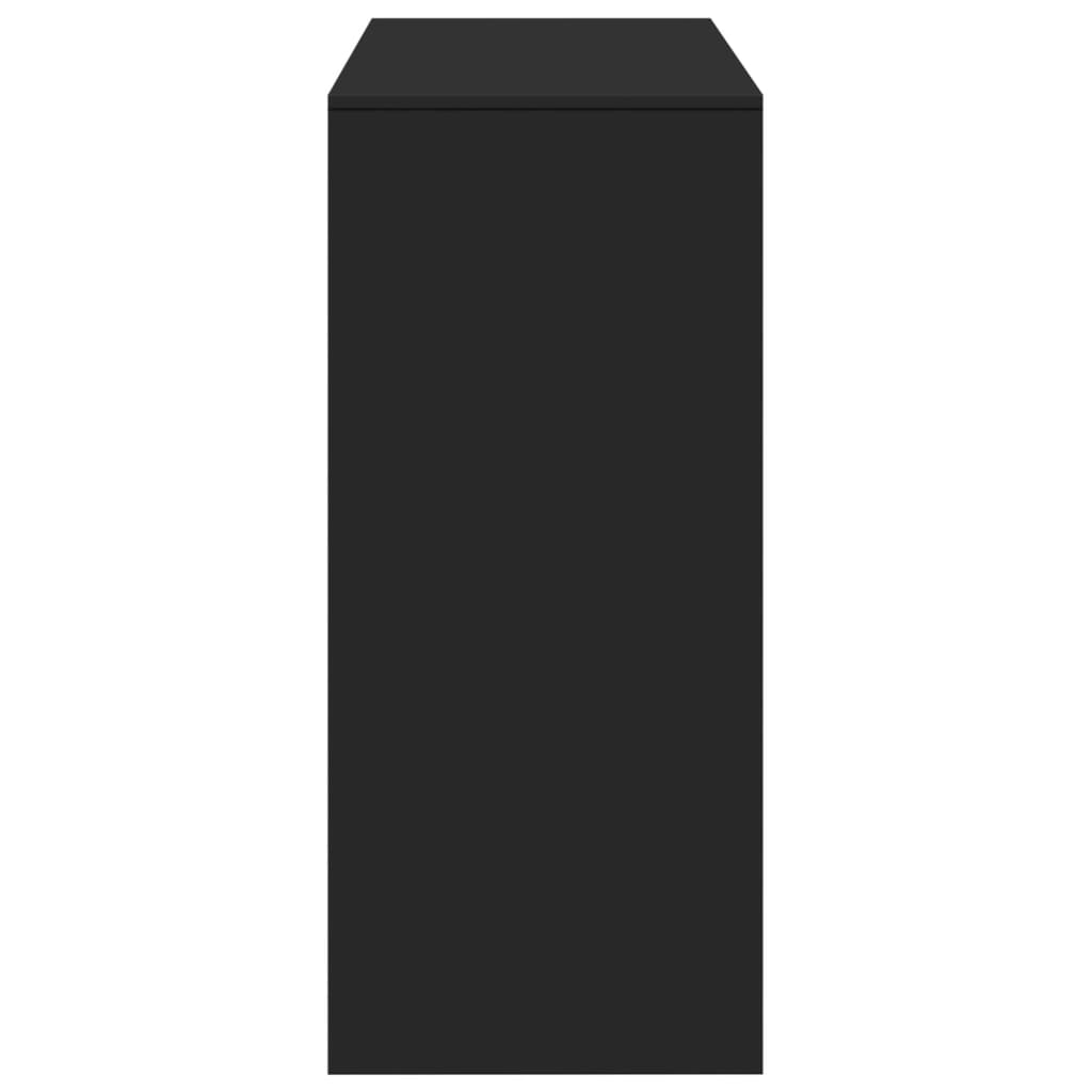 barbord med hylde 124x46x103,5 cm konstrueret træ sort