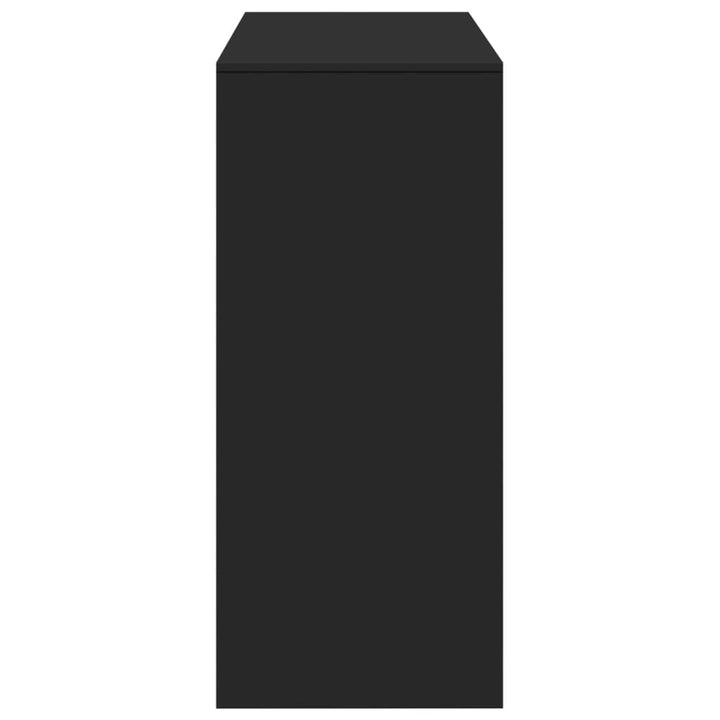 barbord med hylde 124x46x103,5 cm konstrueret træ sort