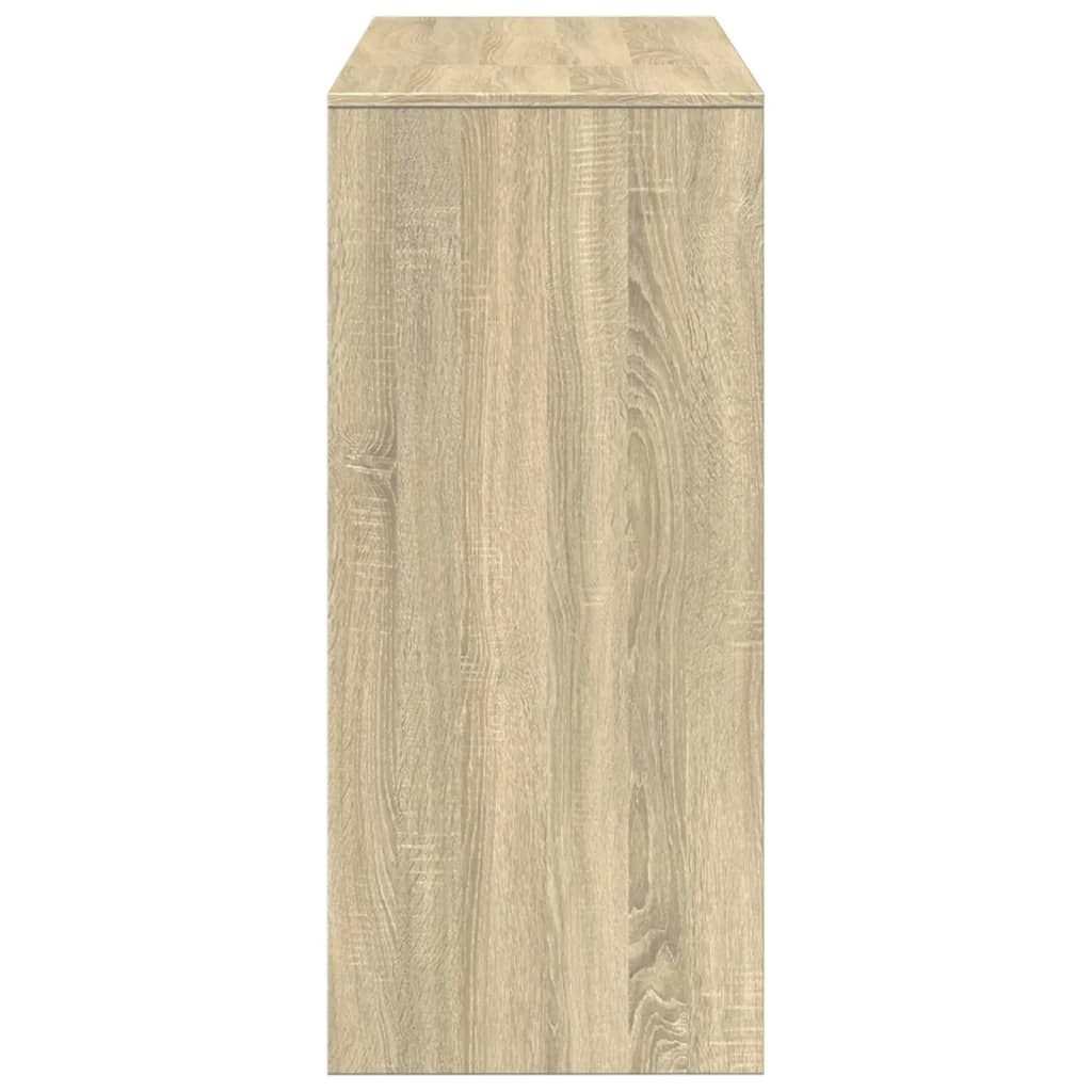 barbord med hylde 124x46x103,5 cm konstrueret træ sonoma-eg