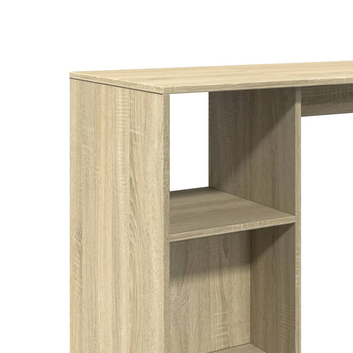barbord med hylde 124x46x103,5 cm konstrueret træ sonoma-eg