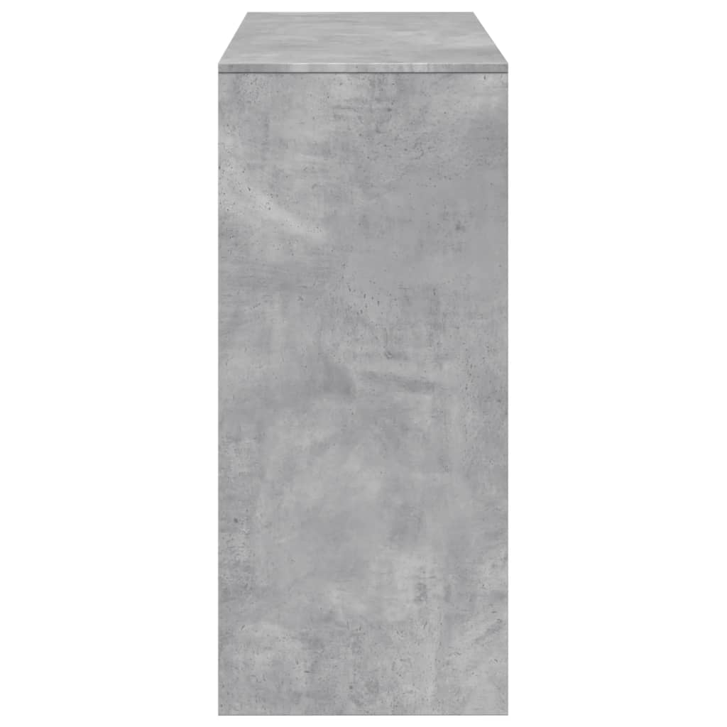 barbord med hylde 124x46x103,5 cm konstrueret træ betongrå