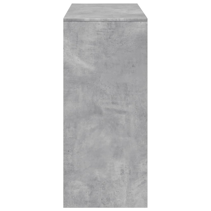 barbord med hylde 124x46x103,5 cm konstrueret træ betongrå