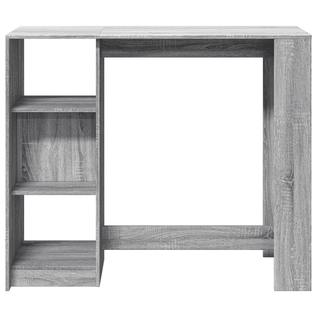barbord m. hylde 124x46x103,5 cm konstrueret træ grå sonoma-eg