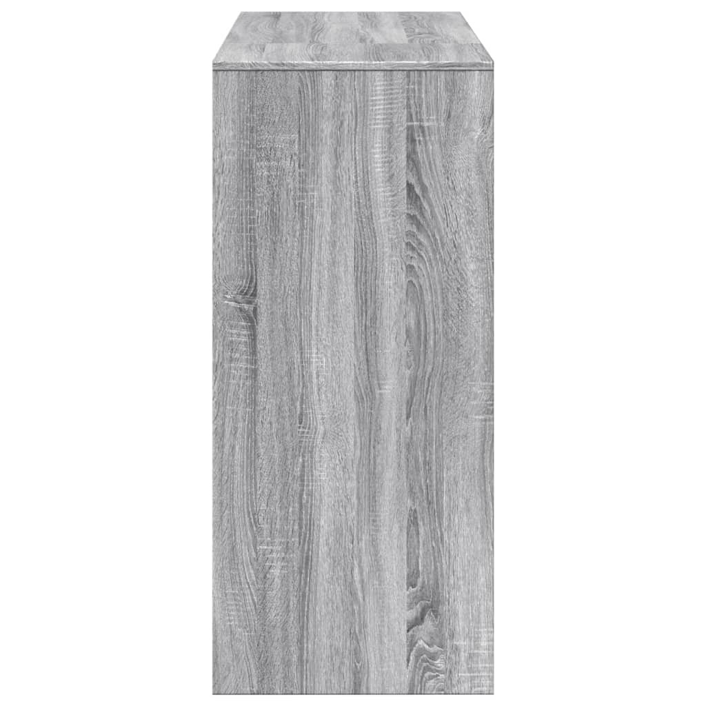 barbord m. hylde 124x46x103,5 cm konstrueret træ grå sonoma-eg