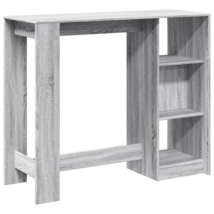 barbord m. hylde 124x46x103,5 cm konstrueret træ grå sonoma-eg