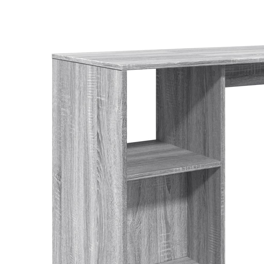 barbord m. hylde 124x46x103,5 cm konstrueret træ grå sonoma-eg