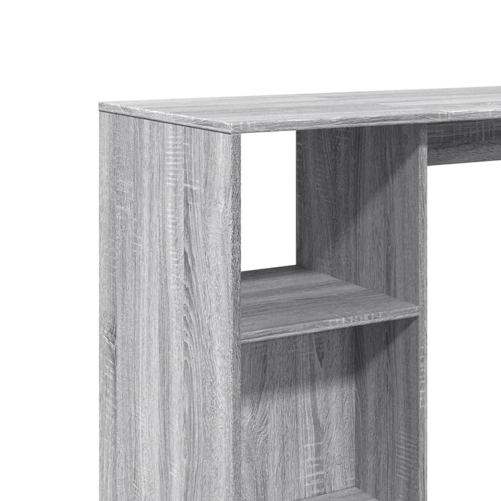 barbord m. hylde 124x46x103,5 cm konstrueret træ grå sonoma-eg