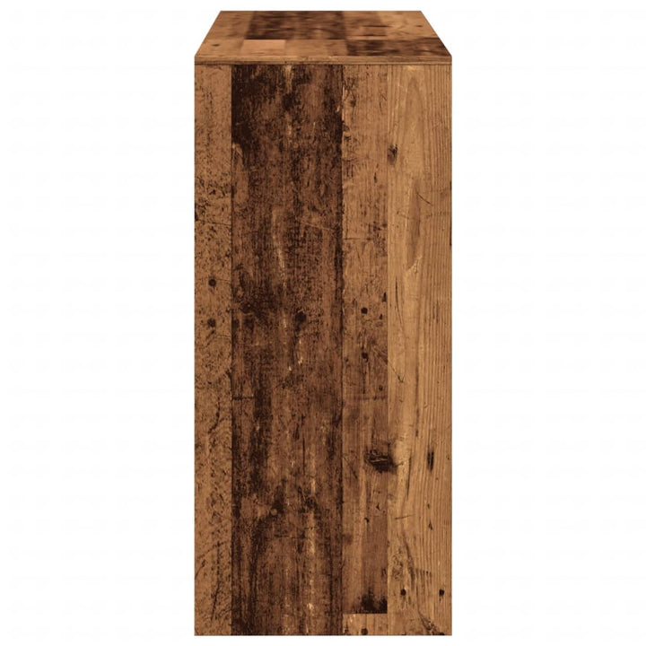 barbord med hylde 124x46x103,5 cm konstrueret træ gammelt træ
