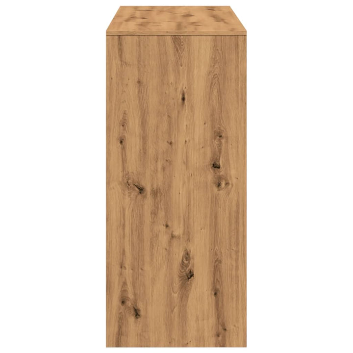 barbord m. hylde 124x46x103,5 cm konstrueret træ egetræslook