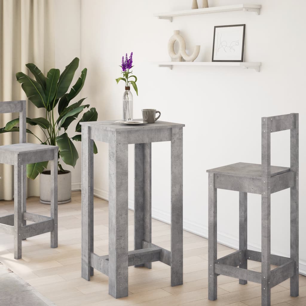 barbord 51x50x103,5 cm konstrueret træ betongrå