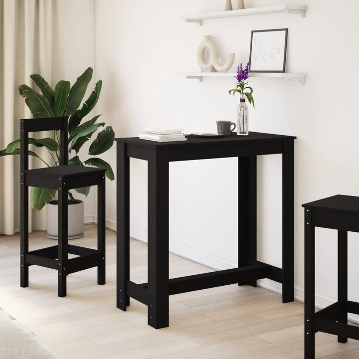 barbord 102x50x103,5 cm konstrueret træ sort