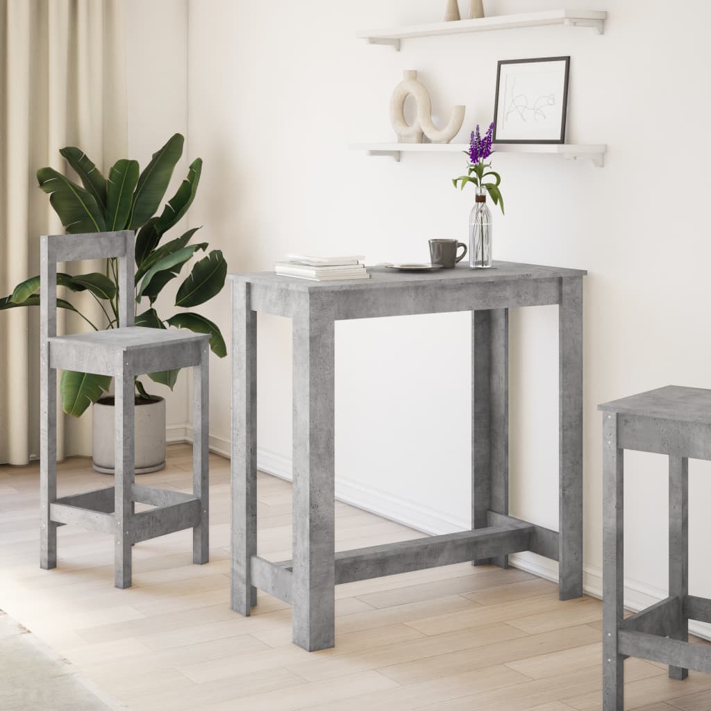 barbord 102x50x103,5 cm konstrueret træ betongrå