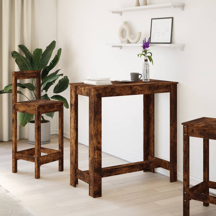 barbord 102x50x103,5 cm konstrueret træ røget egetræsfarve