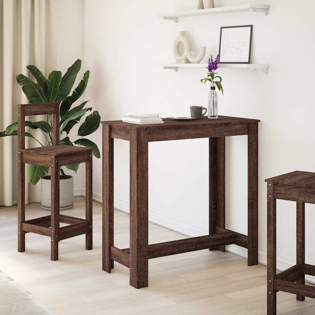 barbord 102x50x103,5 cm konstrueret træ brun egetræsfarve