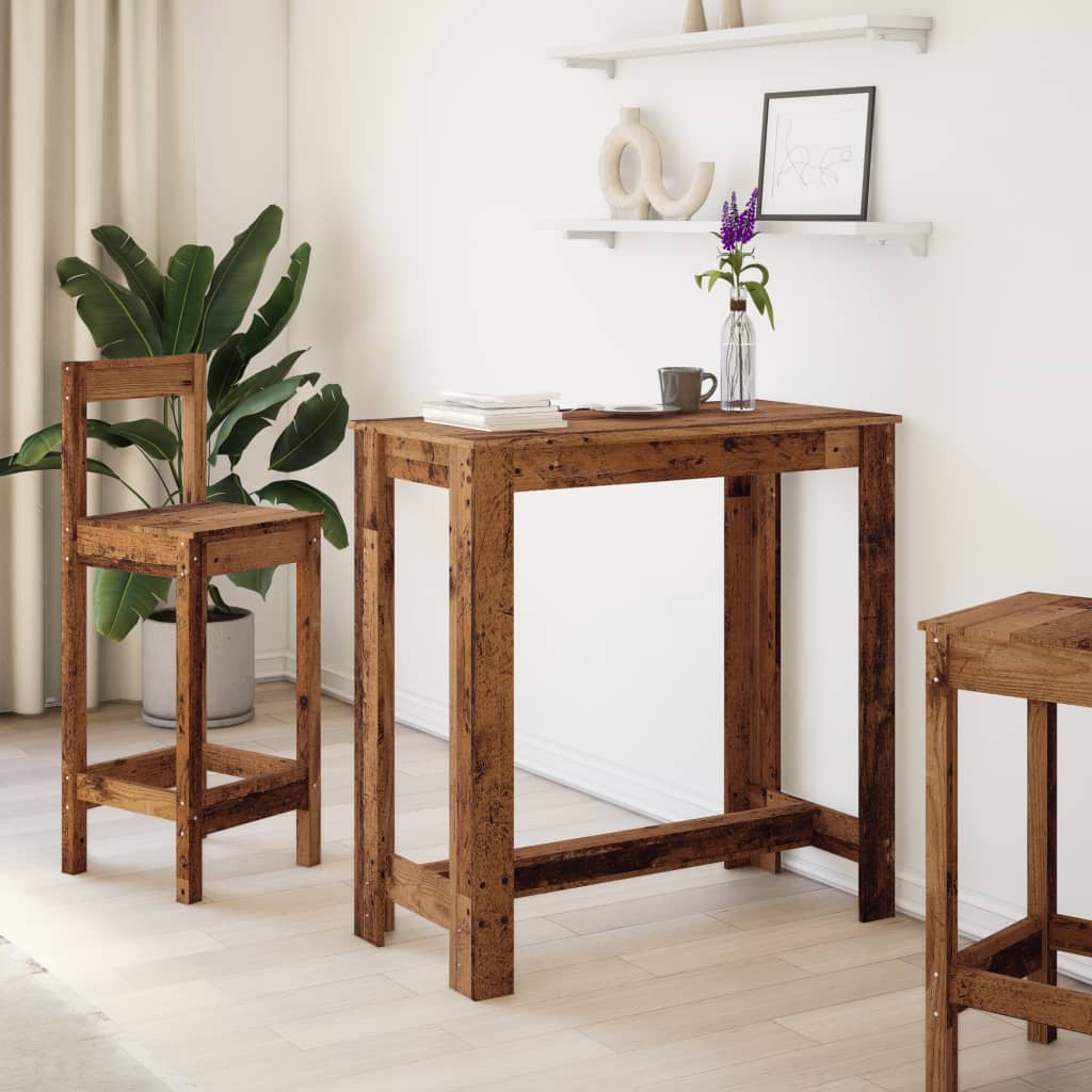 barbord 102x50x103,5 cm konstrueret træ gammelt trælook