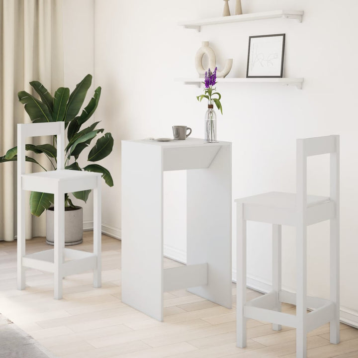 barbord 51x50x103,5 cm konstrueret træ hvid