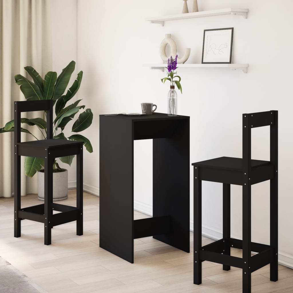 barbord 51x50x103,5 cm konstrueret træ sort