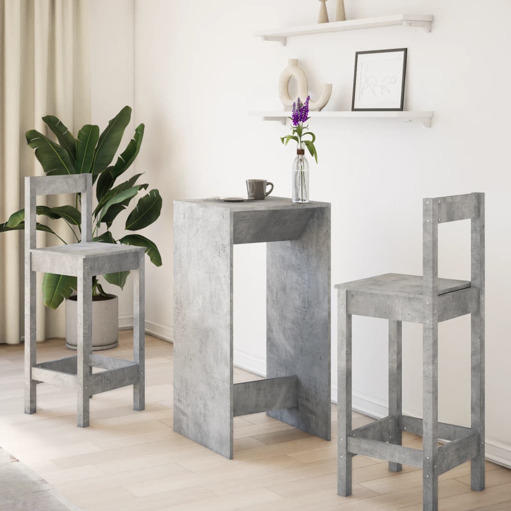 barbord 51x50x103,5 cm konstrueret træ betongrå