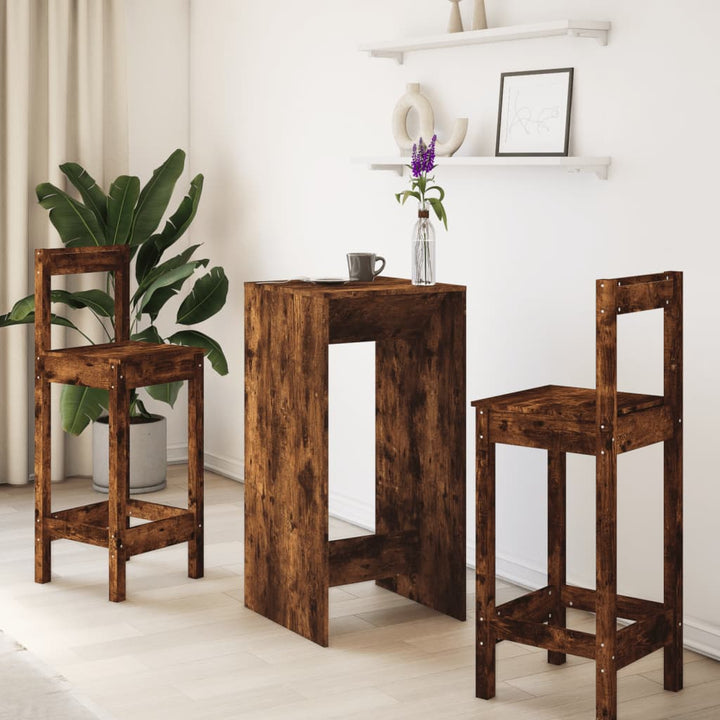 barbord 51x50x103,5 cm konstrueret træ røget egetræsfarve