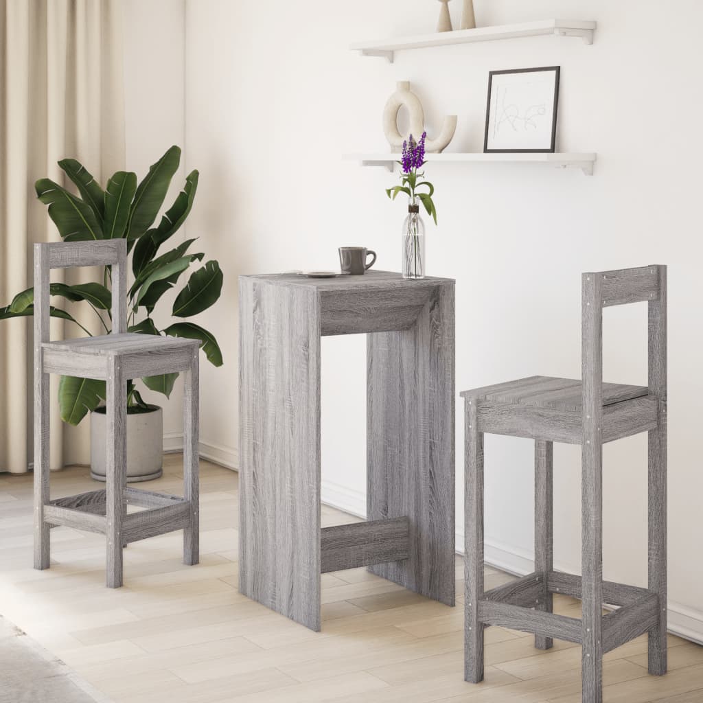 barbord 51x50x103,5 cm konstrueret træ grå sonoma-eg