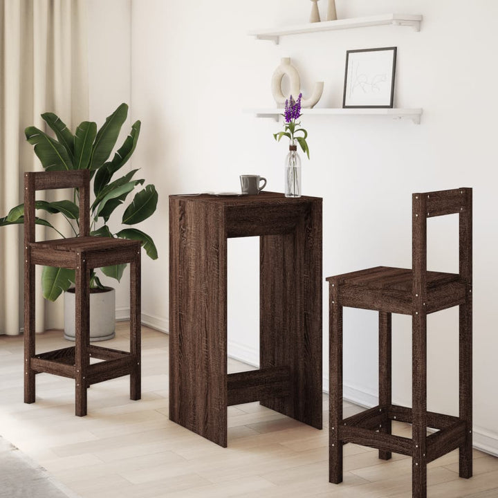 barbord 51x50x103,5 cm konstrueret træ brun egetræsfarve