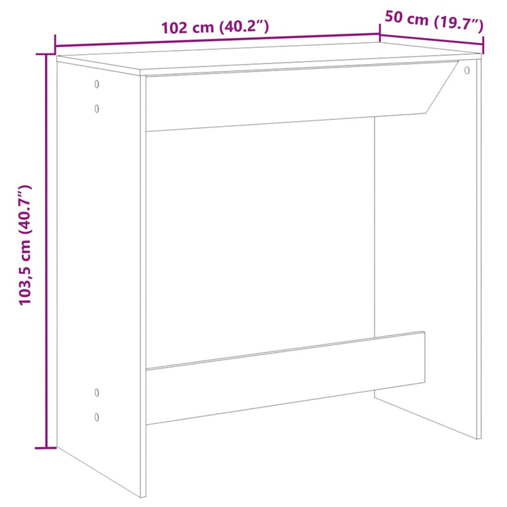 barbord 102x50x103,5 cm konstrueret træ sonoma-eg