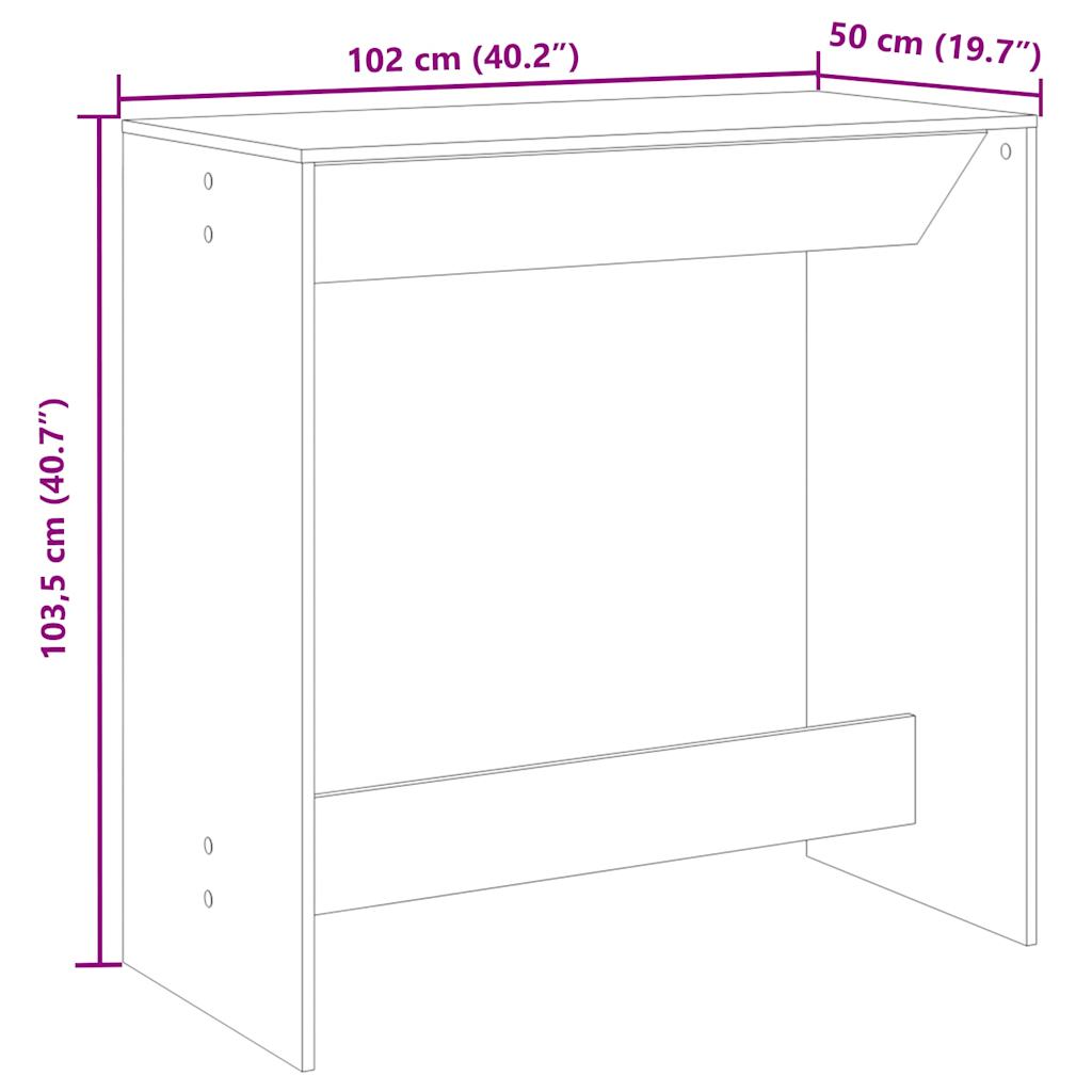 barbord 102x50x103,5 cm konstrueret træ grå sonoma-eg