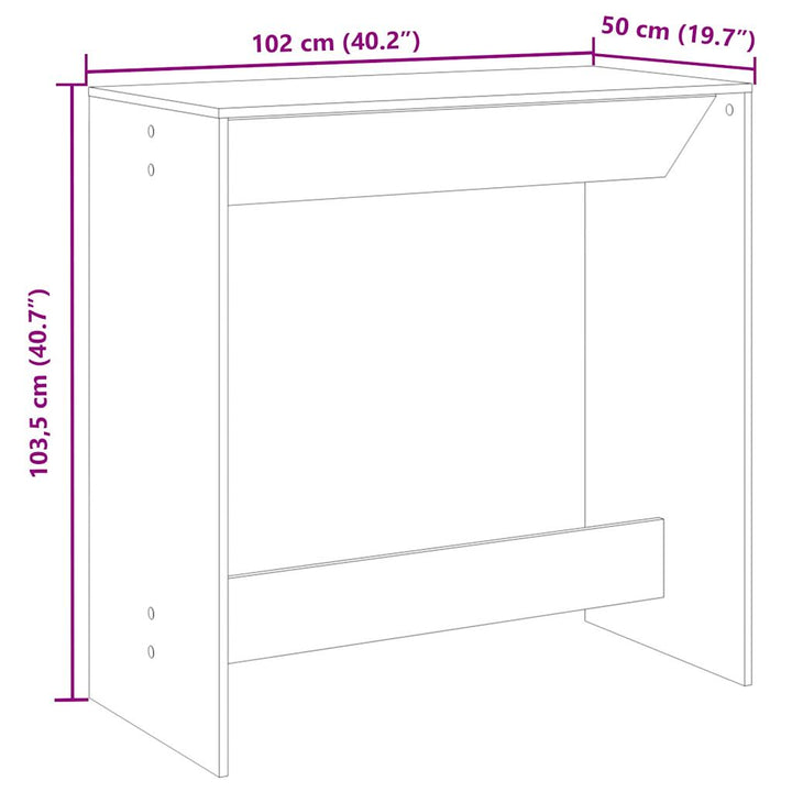 barbord 102x50x103,5 cm konstrueret træ grå sonoma-eg