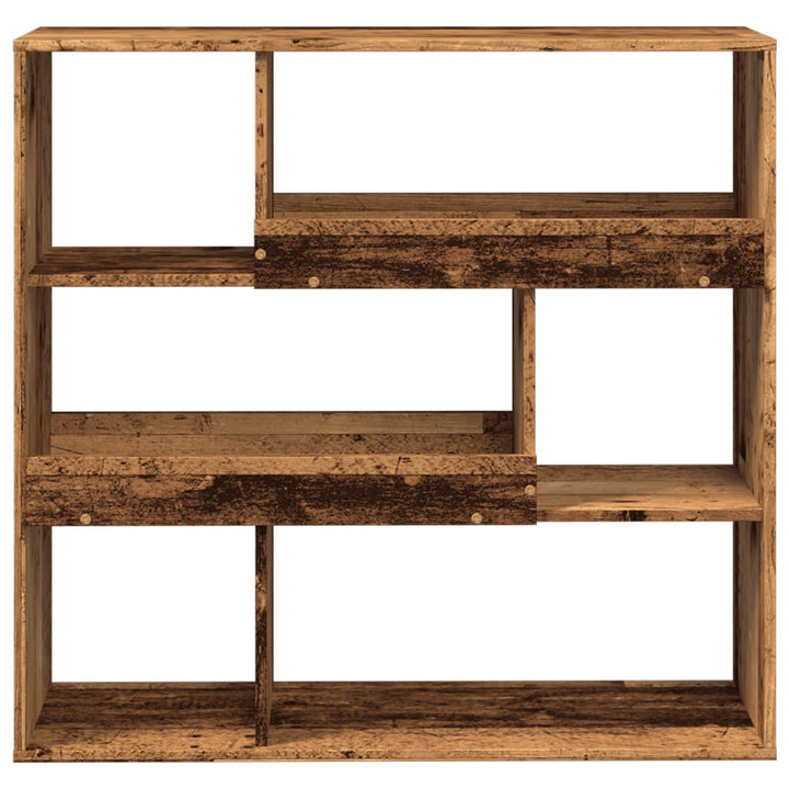 bogreol/rumdeler 100x33x94,5 cm gammelt trælook
