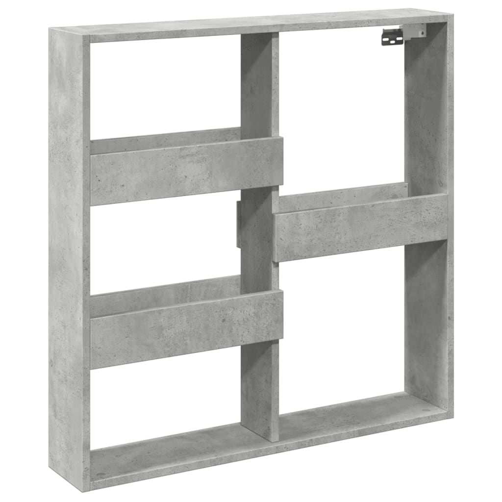 vægskab 80x15x80 cm konstrueret træ betongrå