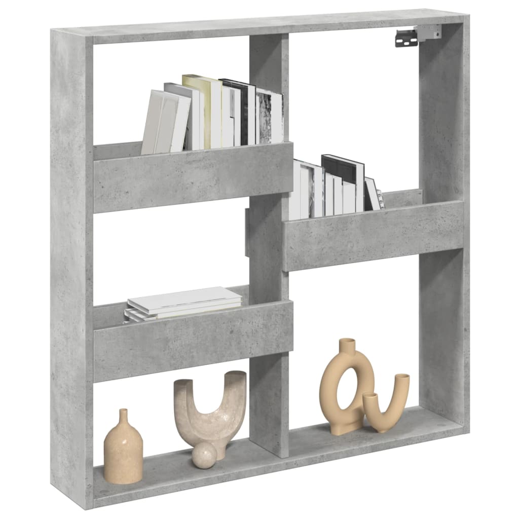vægskab 80x15x80 cm konstrueret træ betongrå