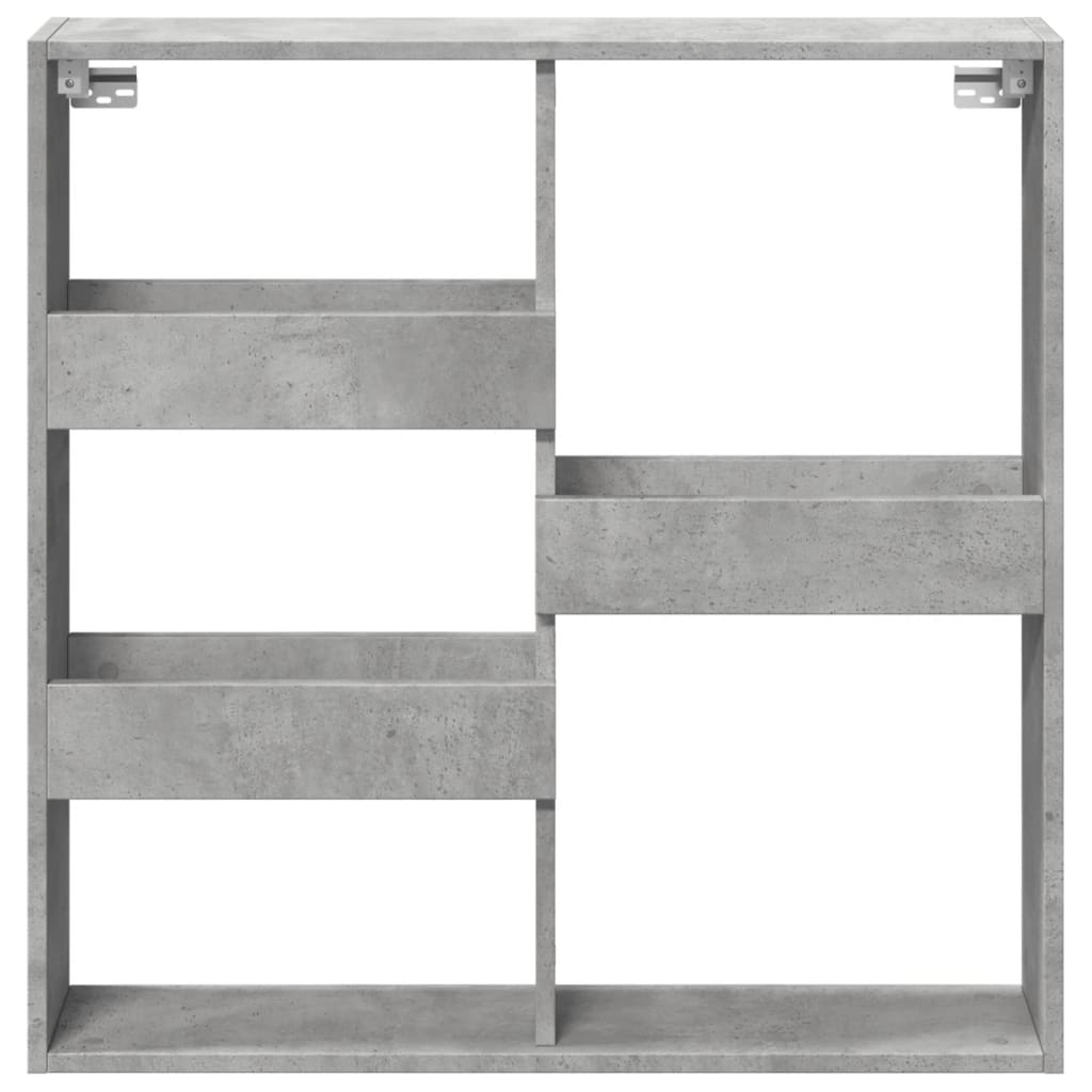 vægskab 80x15x80 cm konstrueret træ betongrå