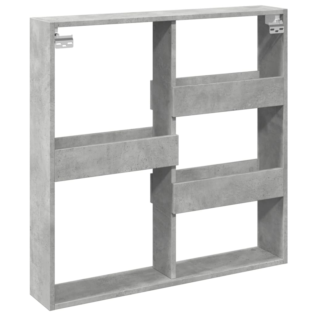 vægskab 80x15x80 cm konstrueret træ betongrå
