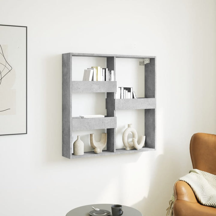 vægskab 80x15x80 cm konstrueret træ betongrå