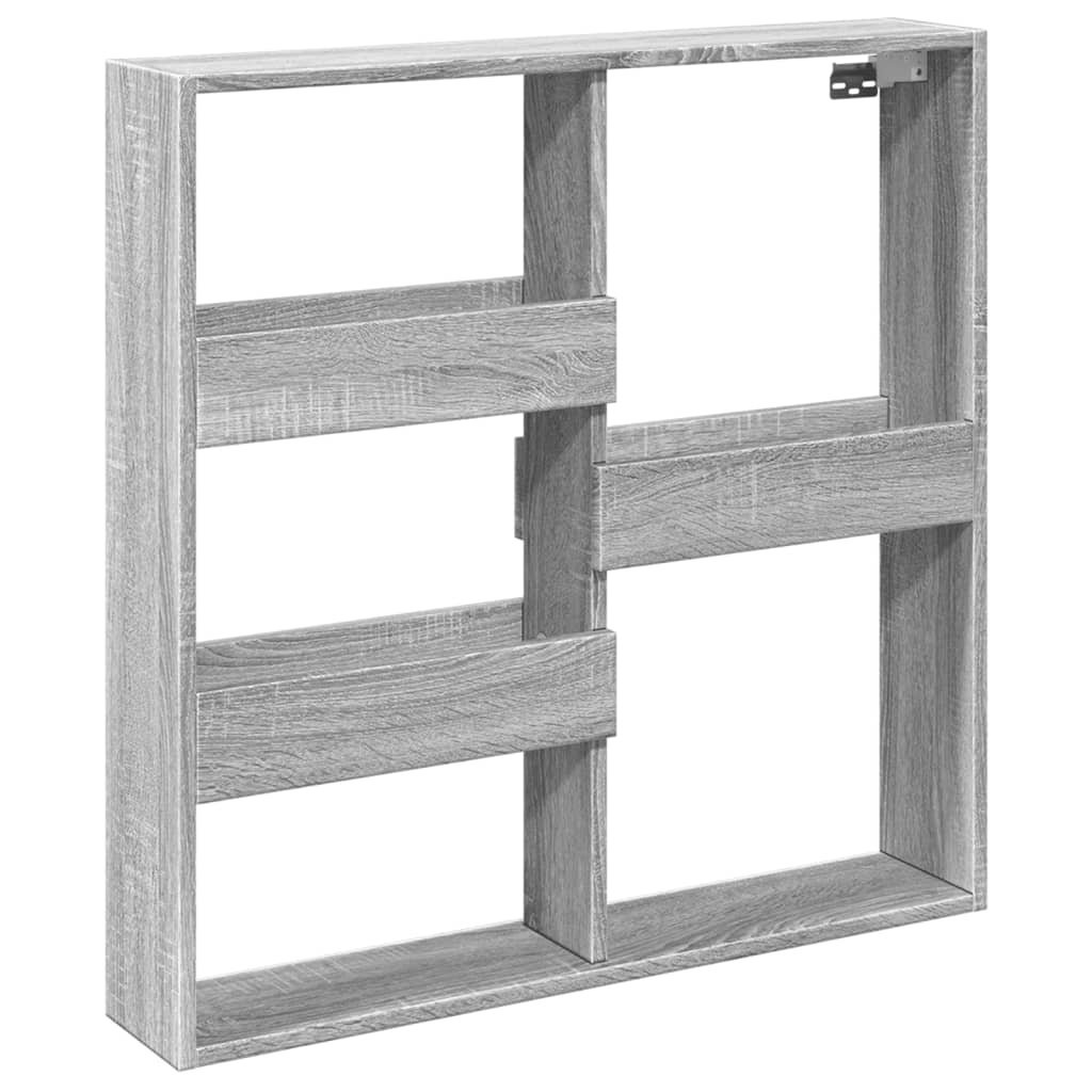 vægskab 80x15x80 cm konstrueret træ grå sonoma-eg
