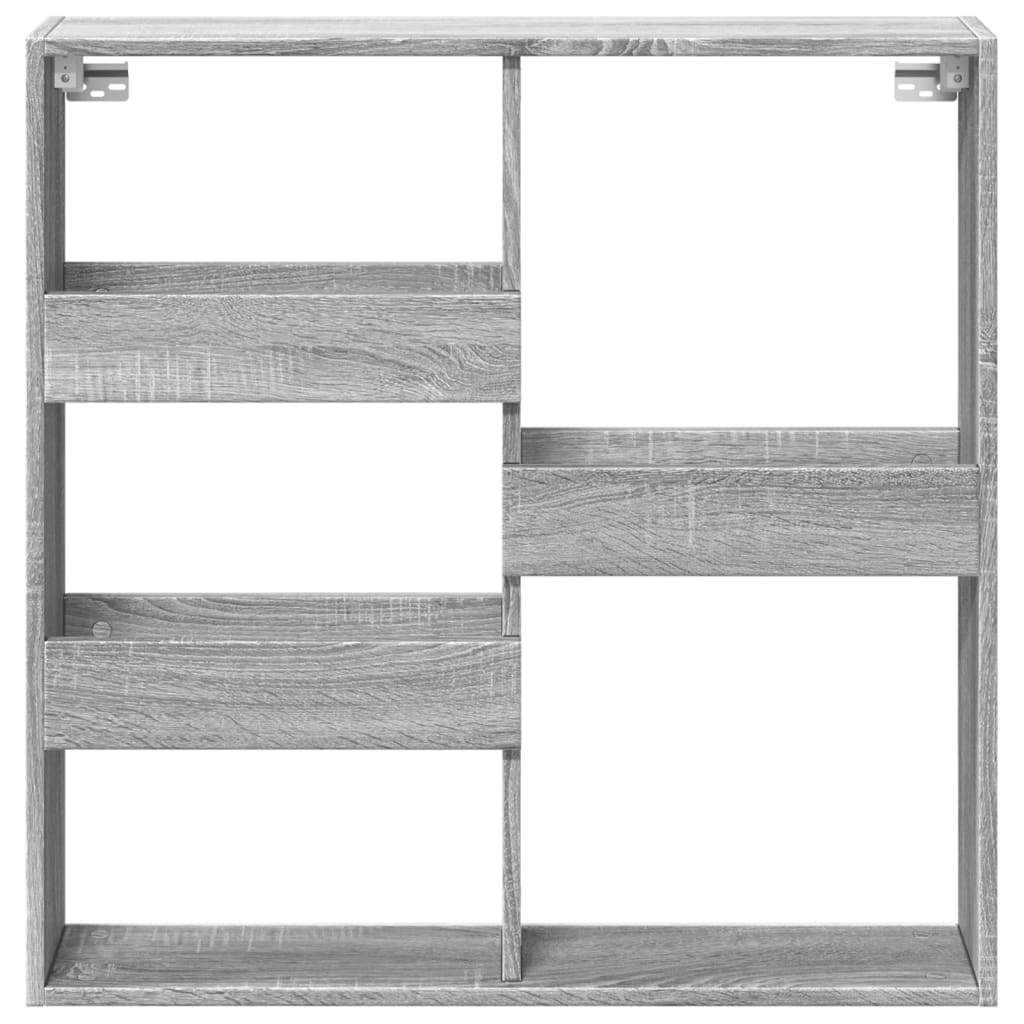 vægskab 80x15x80 cm konstrueret træ grå sonoma-eg