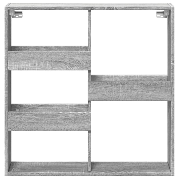 vægskab 80x15x80 cm konstrueret træ grå sonoma-eg