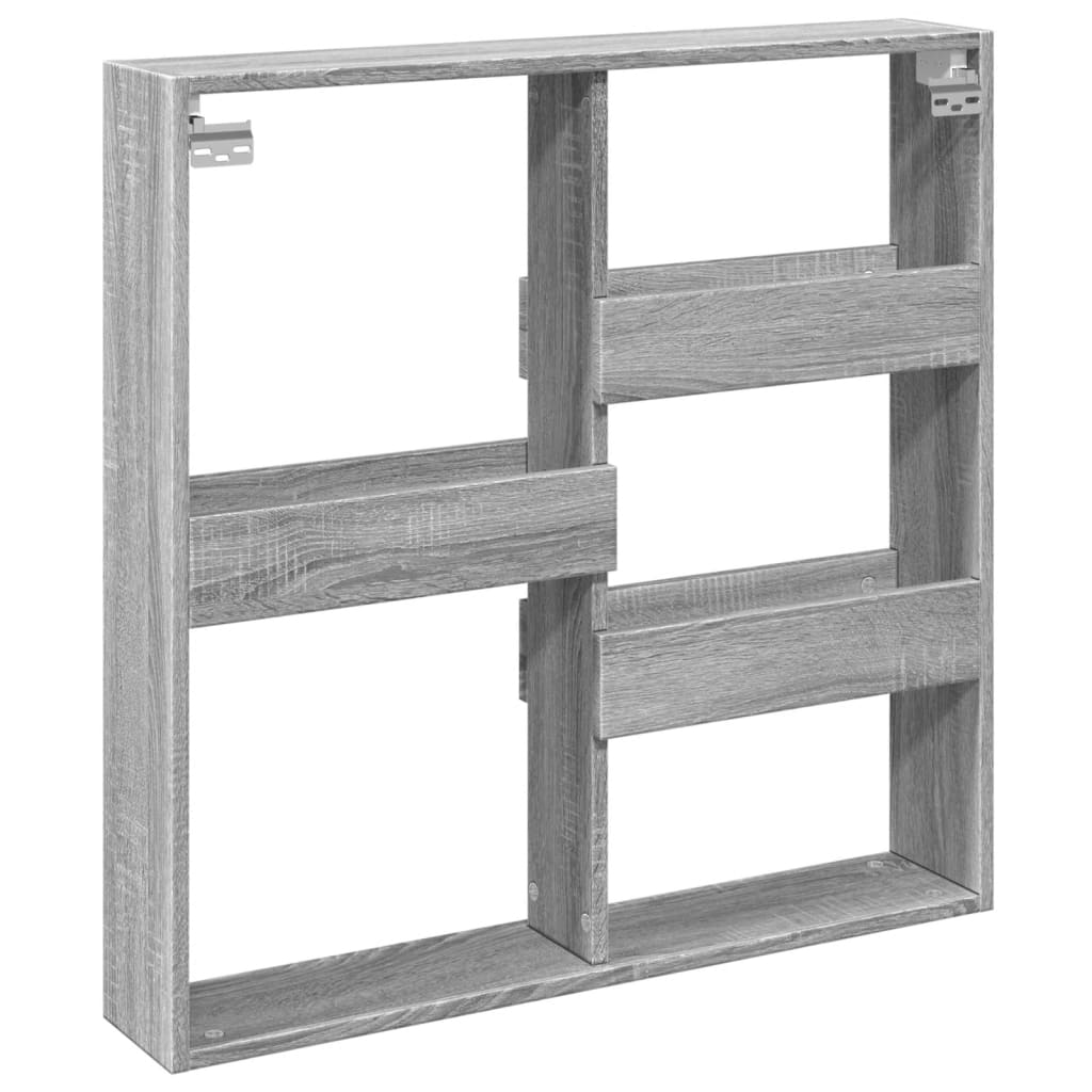 vægskab 80x15x80 cm konstrueret træ grå sonoma-eg