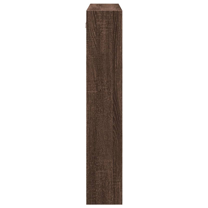 vægskab 80x15x80 cm konstrueret træ brun egetræsfarve