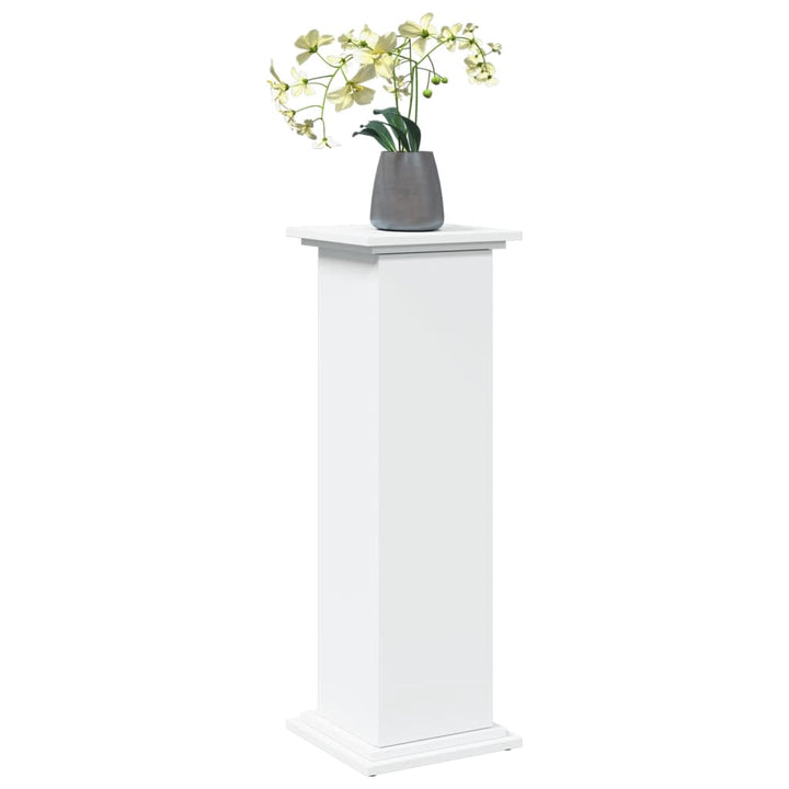 piedestal med opbevaring 31x30x90 cm konstrueret træ hvid