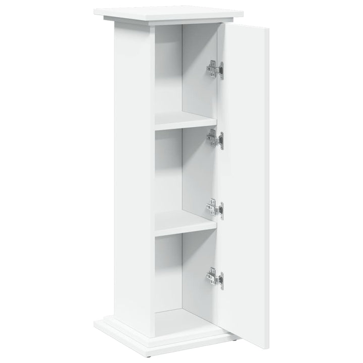 piedestal med opbevaring 31x30x90 cm konstrueret træ hvid